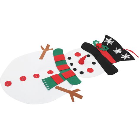 Jeu de bonhomme de neige de Noël en feutrine pour enfants, à faire soi-même, à suspendre au mur (blanc) (1/5)