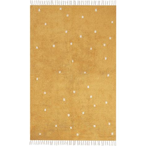Teppich ASTAF Senfgelb 140 x 200 cm Baumwolle