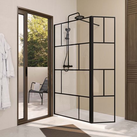 Mampara de Ducha con deflector pivotante 120+40x195cm - Vidrio Antical