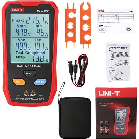 Solar Panel Tester 800 W Solar Meter, Solar MPPT Power Meter with LCD Display, Photovoltaic Solar Panel Tester Power Meter