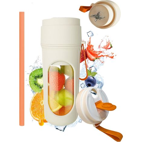 Mini liquidificador/extrator de sucos portátil, sem fio e fácil de transportar, perfeito para viagens de acampamento e uso doméstico. (1/5)