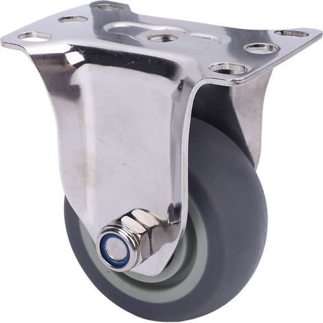 Roulette directionnelle 3 pouces cadre acier inoxydable 304 industrielle silencieuse TPR pour chariet meuble établi (1/5)