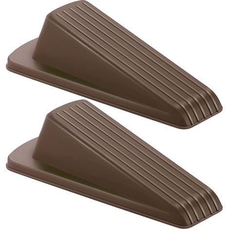 (Marrón, paquete de 2) Cuñas de goma para puertas, topes de puerta resistentes, adecuados para edificios de varias plantas, ideales para hogares, oficinas y talleres. (1/5)