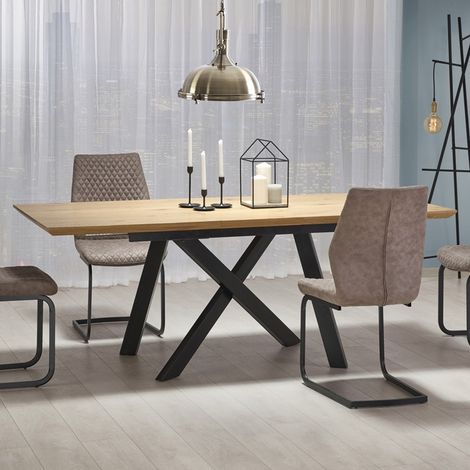 Table industrielle bois et métal 160/200 x 90 Vegas (1/5)