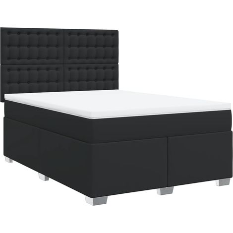 Maison Exclusive - Boxspringbett mit Matratze Schwarz 140x200 cm