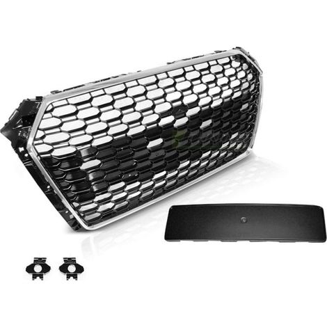 Calandre Avant pour Audi A4 B9 de 2015 a 2019 Look Sport Noir et Chrome - PDC-31773423 (1/5)
