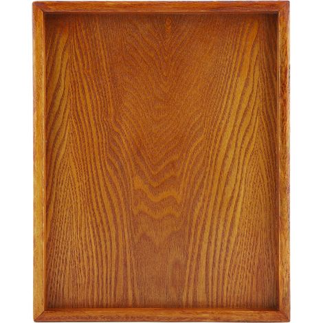 Plateau à thé rectangulaire en bois pour servir, présentoir à snacks, rangement alimentaire, 30x24 cm, pour hôtel et maison. (1/5)