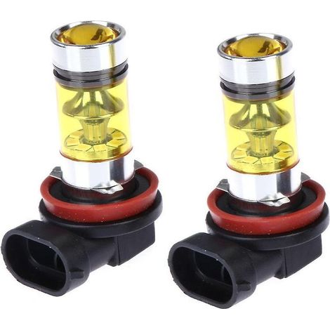 2 ampoules LED 100W H8 H11 jaunes pour phares antibrouillard 2828 20LED (1/5)