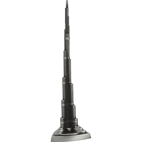 Burj Khalifa-Modell aus grauer Legierung, Wahrzeichen von Dubai, 22 cm