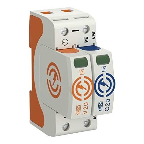 Limitador de sobretensión obo V20-1+NPE-280 modular UL 94 V-0