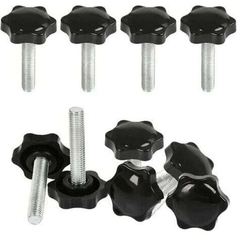 10 Pcs M8x40mm Boutons Serrage Vis Tte Molete,Bouton Main Filet Ecrou en Etoile Boulon de Serrage Filetage Boutons de Serrage Filetage avec Poigne Serrage de Poigne Visser en Plastique (1/5)