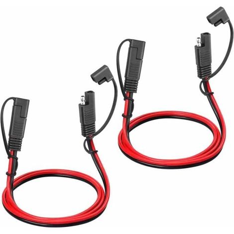 Câble d'extension SAE vers SAE 10AWG FOLAYA - Lot de 2 - Rouge et noir - 16A - 60cm (1/3)