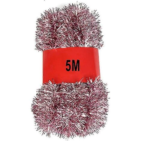 Décorations de Noël Lylong, guirlande de rubans et de paillettes roses de 5 m pour bars et sapins de Noël (1/5)