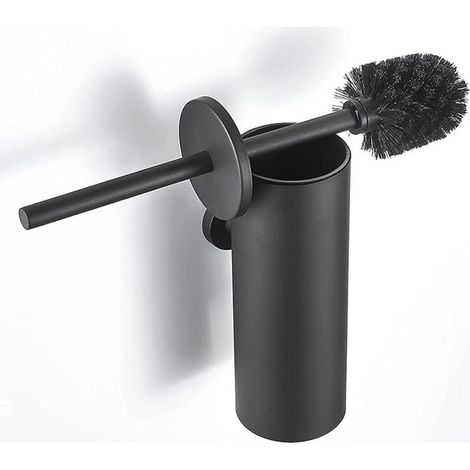 Schwarzer WC-Bürstenhalter aus Edelstahl 304 – Wandmontage, wasserdicht – Spritzwassergeschützt – Schnelltrocknend fürs Badezimmer (1/5)