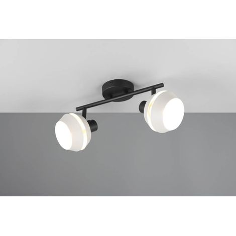 Plafonnier moderne gris et noir à 2 spots orientables E14 2x10W (1/3)