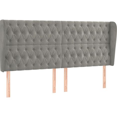 Maison Exclusive - Kopfteil mit Ohren Hellgrau 183x23x118/128 cm (1/5)
