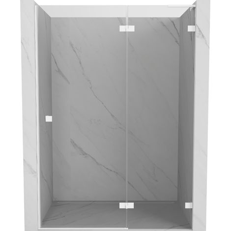 Mexen Lunar L porte de douche pivotante droite 135 cm, transparent, blanc - 834L-135-000-20-00-P (1/5)
