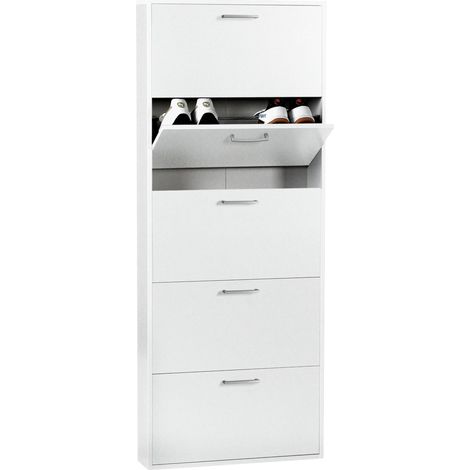 SCARPIERA ESPRESSO 5 RIBALTE 65X15XH174CM BIANCA