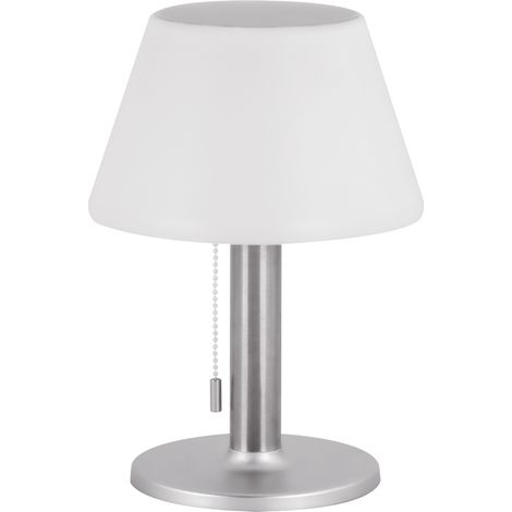 Lampada da terra solare a LED PELAGIA 2W 4000K IP44, cromo/bianco (1/2)
