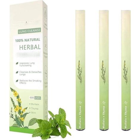 3pcs Purificateur De Poumons À La Molène - Stylo Diffuseur À Base De Pl-antes Amélioré, Bâtonnet Inhalateur Naturel (1/5)