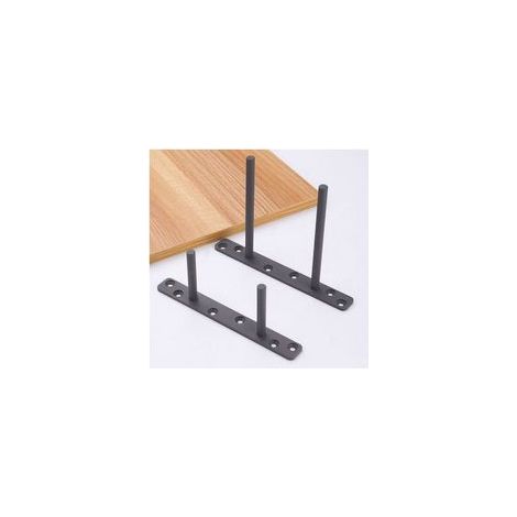 Lntyq Lot de 2 Support pour Étagère Flottante Invisible Support en Métal pour Tablette Flottante en Bois Dissimulé à Fixation Murale, Finition Noire Mate en acier laminé à froid, 2 Pcs (1/5)