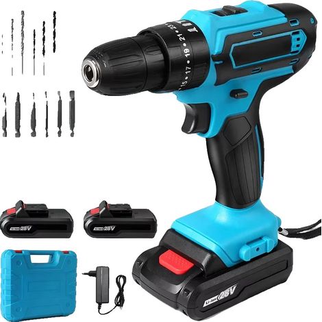 Trapano a percussione, motore brushless, 25+1 impostazioni di coppia, batteria modello F-2 (1/2)