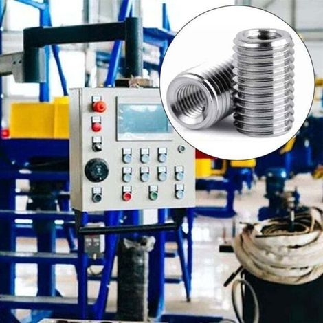 Insert fileté autotaraudeur - - Lot de 10 - M8/M10 - 12 mm de long - Acier inoxydable - Résistant à la rouille (1/4)