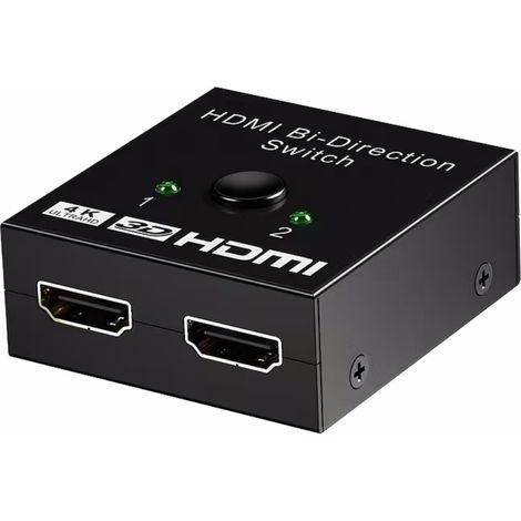 Commutateur HDMI 4K 2x1, sélecteur manuel aluminium pour téléviseur et console (1/5)