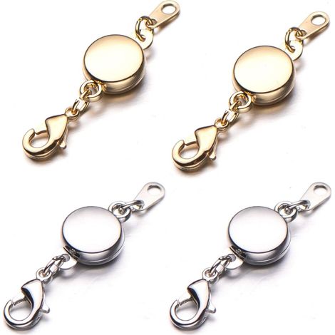Sicherer Magnetverschluss für Schmuck, 4 Stück, Gold und Silber