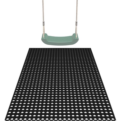 Grass Protection Rubber Matting 1 x 1.5M For Garden Play Equipment + 4 Pegs