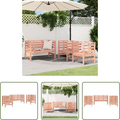 vidaXL Douglasienholz - 3-tlg. Garten-Lounge-Set Massivholz Douglasie (1/5)