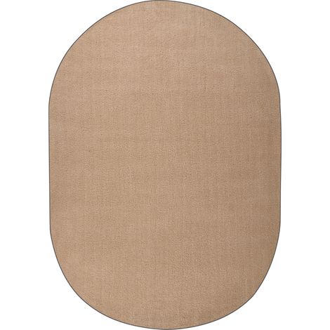 Alfombra de pelo largo 160 x 230 cm ovalada estilo moderno beige arena Demre (1/5)