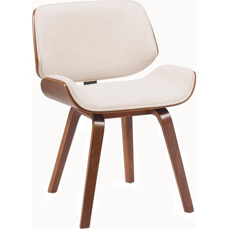 Sedia da pranzo in tessuto Beverley Noce/crema