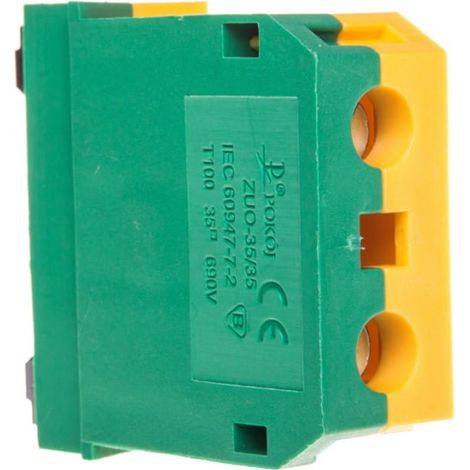 Conector de riel de 2 hilos 35 mm2 amarillo-verde ZUO 35/35 R33RA-01020100601
