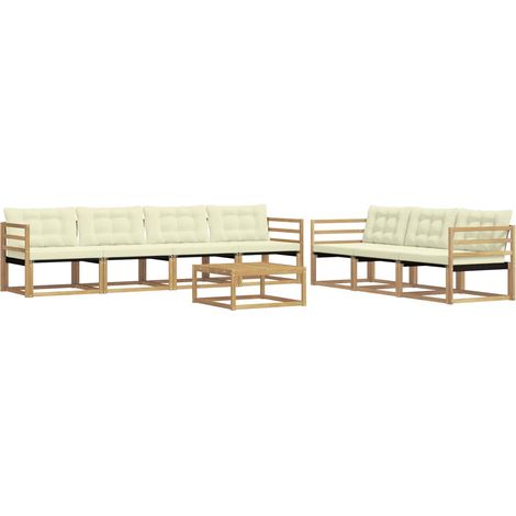Outdoor Sofa Set 8 pcs White and Cream vidaXL (1/3)