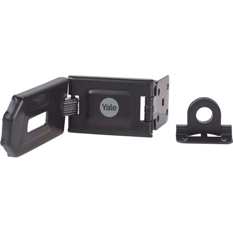 Yale Hardened Steel Hasp 160mm Black - Weatherproof Concealed Fixings (1/5)