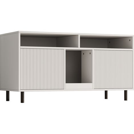 Katzenstreu-Schrank mit Streumatte und Ablagen, Weiß 120x50x66 cm (1/5)