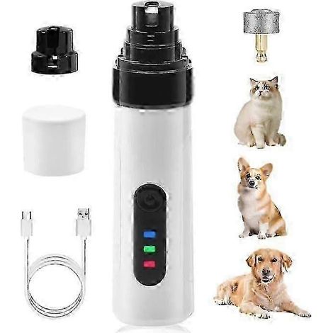 Lime à ongles silencieuse pour chiens et chats, coupe-ongles électrique, outil de lissage pour le toilettage des pattes d'animaux (1/5)