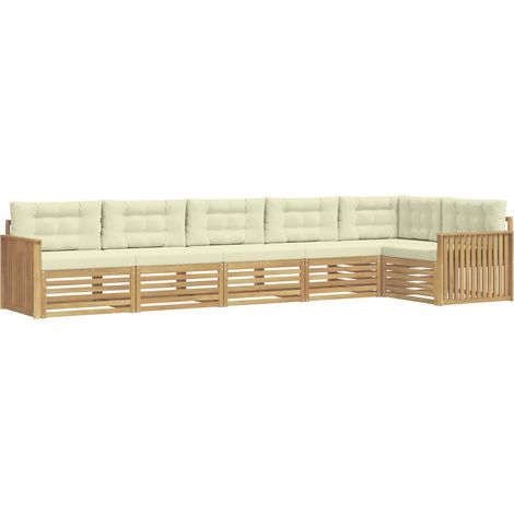 Outdoor Sofa Set 6 pcs White and Cream 406 x 168.5 x 73 cm vidaXL (1/5)