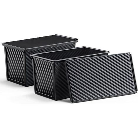 Teglia da forno in 2 pezzi, scatola per toast, teglie da forno, teglia da forno in acciaio al carbonio con rivestimento antiaderente e coperchio per cuocere pane, torte e toast (1/5)