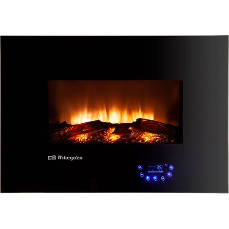 Chimenea eléctrica Orbegozo CM 8000, efecto fuego real con funcionamiento independiente, mando a distancia, termostato digital regulable, panel de control táctil, 1800 W (1/5)
