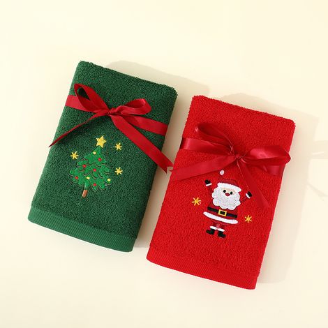 Weihnachtshandtücher aus reiner Baumwolle, saugfähig und fusselfrei, Küchentücher, Weihnachtsgeschenk, thematisch passende Handtücher, 2 Stück, 40 x 65 cm (1/3)