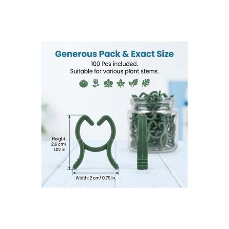 100 Clips Support Plantes Attache Tomate Reutilisable Fixation Jardin (1/5)