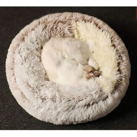 Panier pour Chat Moelleux Anti Stress Extra Doux Lit Apaisant pour Chien Canapé XL Confortable Lavable Maison, Coussin,Antidérapant (50cm,Marron) (1/5)