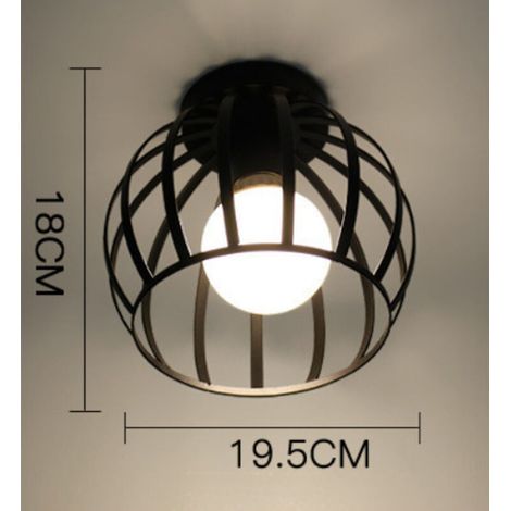 Lampe murale géométrique en fer forgé pour le salon, la cuisine, le loft, la salle à manger, le café (ampoule non incluse) Lumière blanche tête de citrouille E27