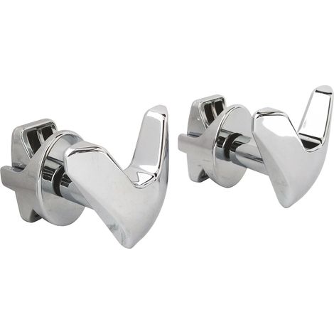 Patères V Chromées pour Sèche Serviette - Lot de 2 à Visser pour Tubes Ronds - Fixation Facile - Idéal pour Salle de Bain - Finition Élégante et Durable (1/3)