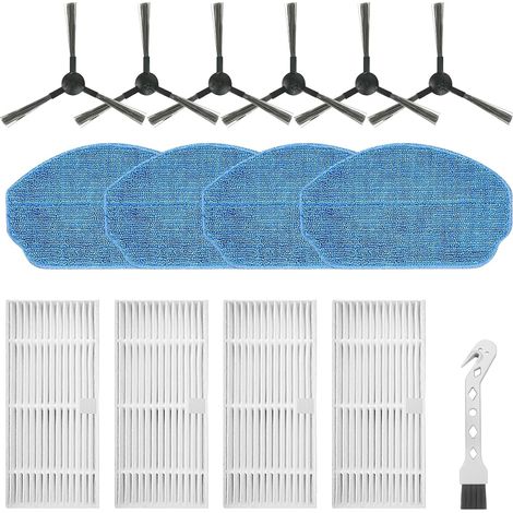 Accesorios para EICOBOT BR150, para la aspiradora robot Cecotec Conga 999 Origin X-Treme: Repuestos, 6 cepillos laterales, 4 filtros, 4 paños de limpieza, 1 cepillo de limpieza (15 piezas) (1/5)
