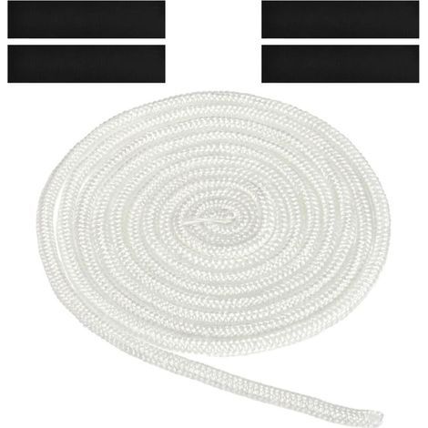 Cordon d'étanchéité, joint de remplacement pour porte de cheminée et de poêle, fibre de verre, blanc, 6 mm x 4 m (1/5)