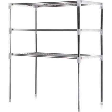 211471 Estante ahorra espacio para microondas 3 estantes para cocina 60x25x65cm (1/5)