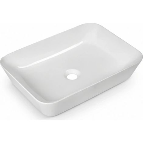 Lavabo da appoggio in ceramica bianca modello ros55 54,5x40x11 cm BARBOTTINA